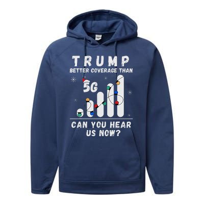 Trump Better Coverage Than 5g Wave Column Funny Christmas Performance Fleece Hoodie