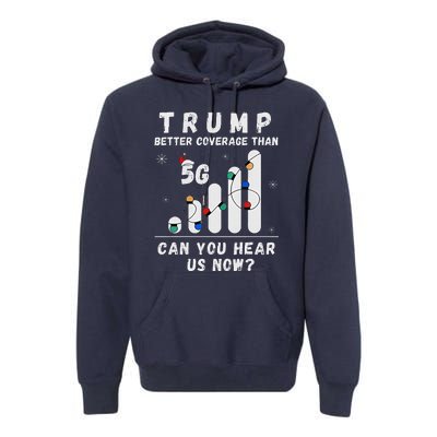 Trump Better Coverage Than 5g Wave Column Funny Christmas Premium Hoodie