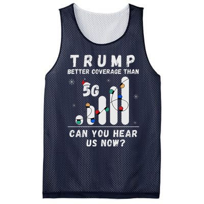 Trump Better Coverage Than 5g Wave Column Funny Christmas Mesh Reversible Basketball Jersey Tank