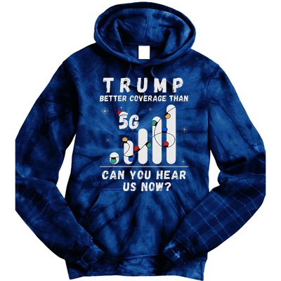 Trump Better Coverage Than 5g Wave Column Funny Christmas Tie Dye Hoodie