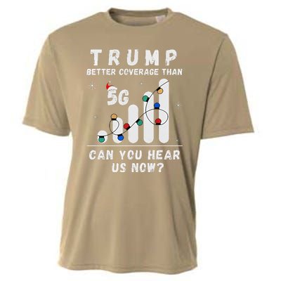 Trump Better Coverage Than 5g Wave Column Funny Christmas Cooling Performance Crew T-Shirt