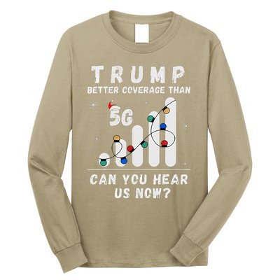 Trump Better Coverage Than 5g Wave Column Funny Christmas Long Sleeve Shirt