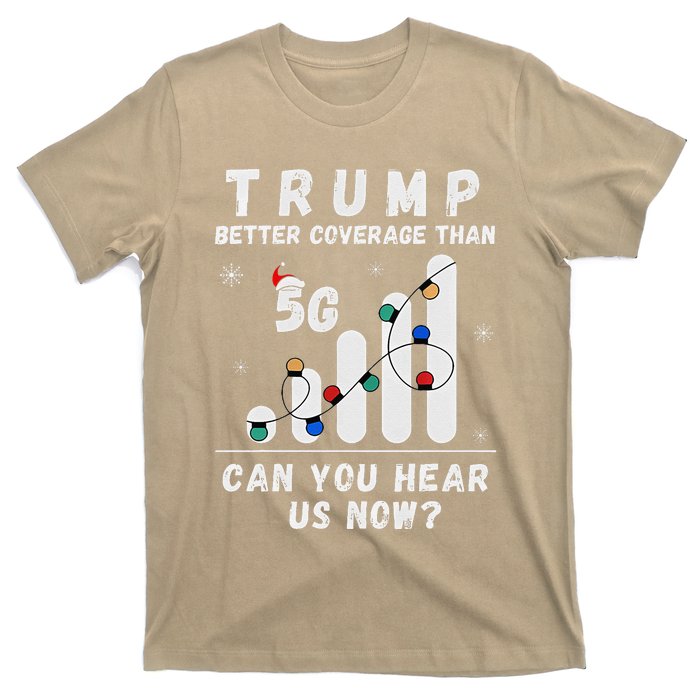 Trump Better Coverage Than 5g Wave Column Funny Christmas T-Shirt