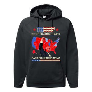 Trump Better Coverage Than 5g Can You Hear Us Now Politics Performance Fleece Hoodie