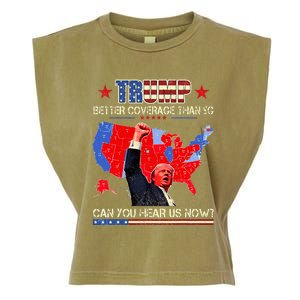 Trump Better Coverage Than 5g Can You Hear Us Now Politics Garment-Dyed Women's Muscle Tee