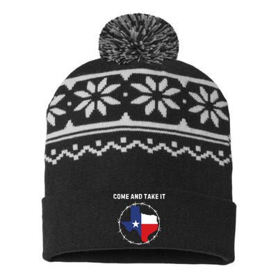 Texas Border Crisis Come And Take It USA-Made Snowflake Beanie