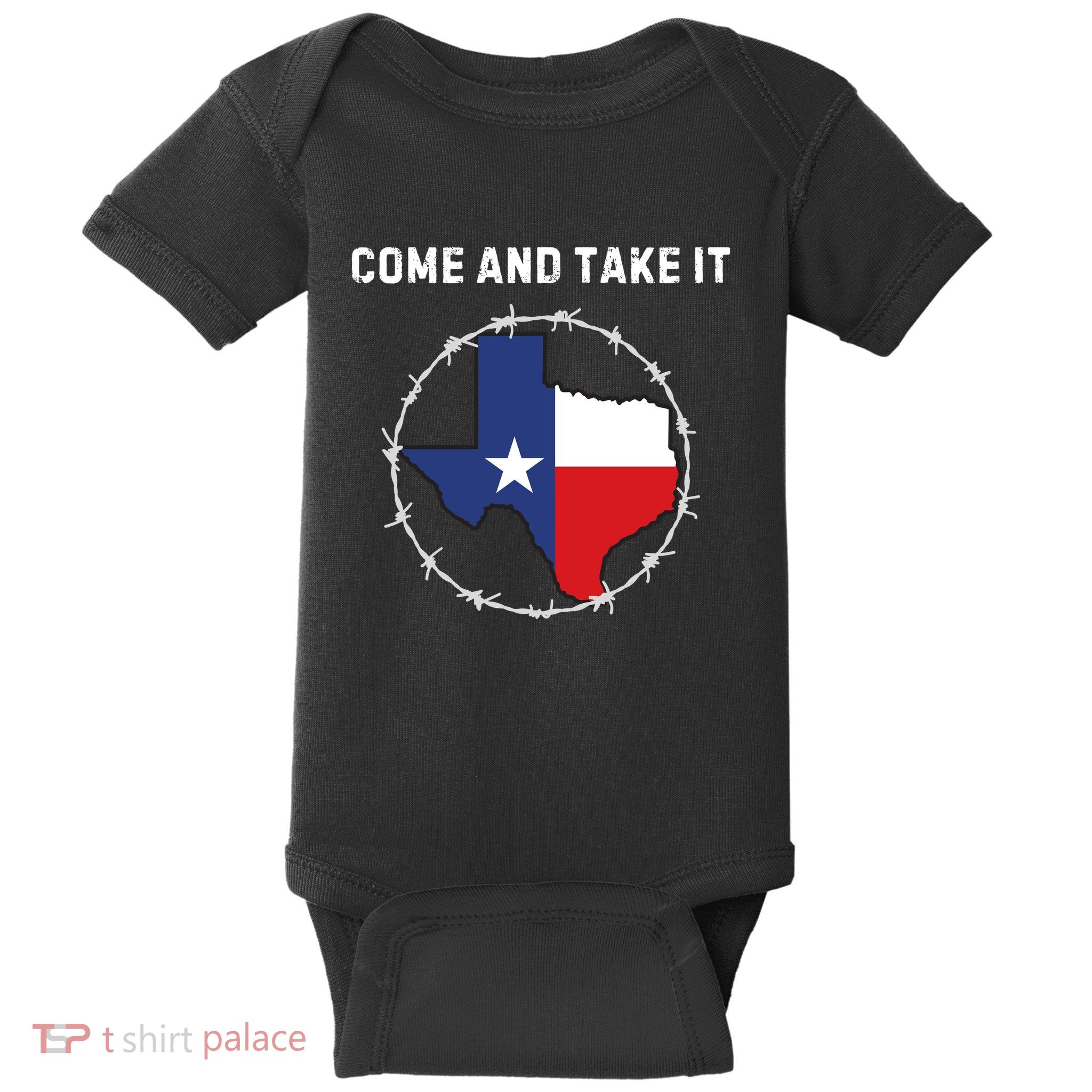 Texas Border Crisis Come And Take It Baby Bodysuit