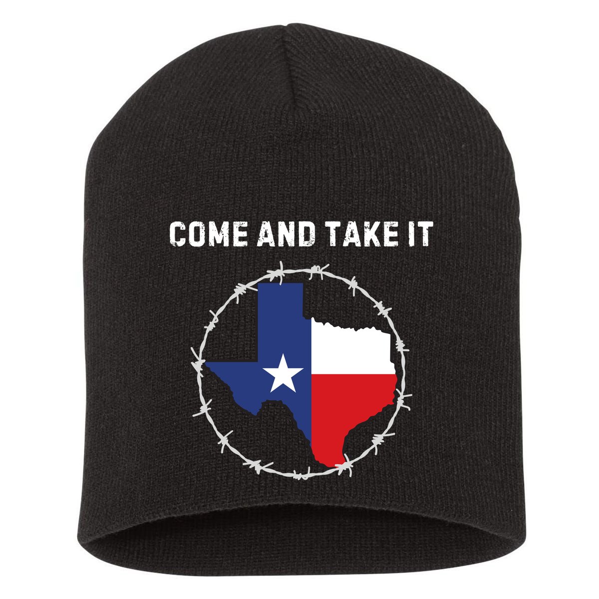 Texas Border Crisis Come And Take It Short Acrylic Beanie