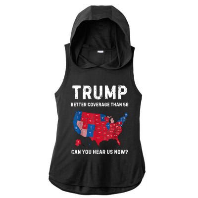 Trump Better Coverage Than 5g Can You Hear Us Now? Ladies PosiCharge Tri-Blend Wicking Draft Hoodie Tank