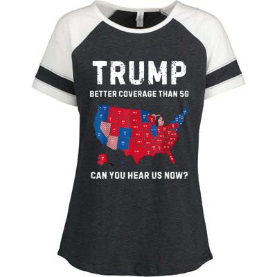 Trump Better Coverage Than 5g Can You Hear Us Now? Enza Ladies Jersey Colorblock Tee