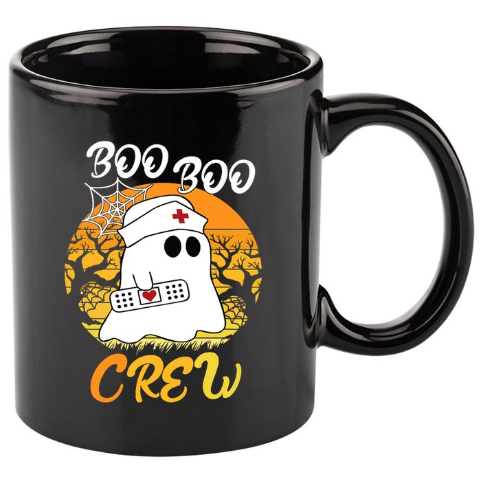 The Boo Crew Halloween Ghost The Boo Crew Nurse 11oz C Handle Ceramic Mug
