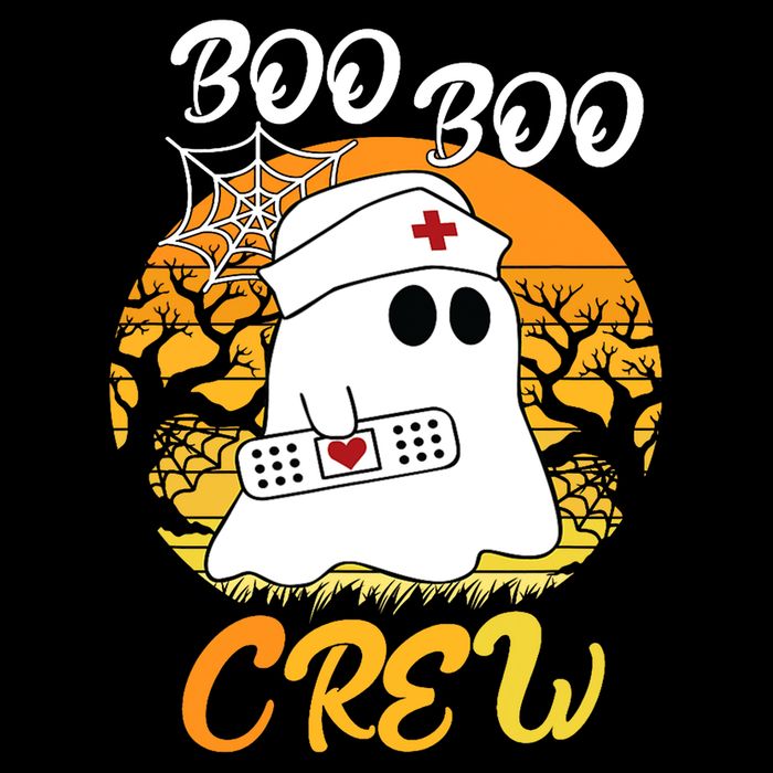 The Boo Crew Halloween Ghost The Boo Crew Nurse Drawstring Bag