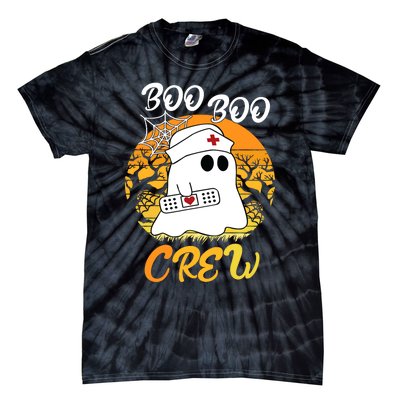 The Boo Crew Halloween Ghost The Boo Crew Nurse Tie-Dye T-Shirt