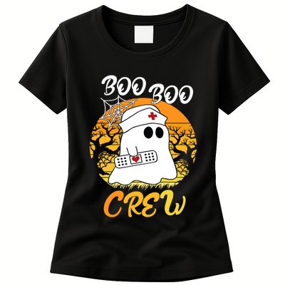 The Boo Crew Halloween Ghost The Boo Crew Nurse Womens T-Shirt