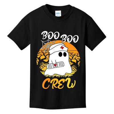 The Boo Crew Halloween Ghost The Boo Crew Nurse Kids T-Shirt