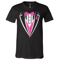 Tuxedo Breast Cancer Awareness Month  V-Neck T-Shirt