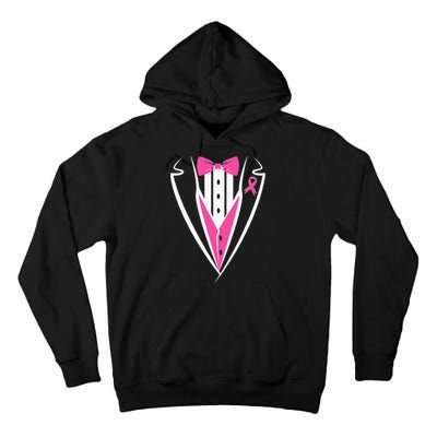 Tuxedo Breast Cancer Awareness Month  Tall Hoodie