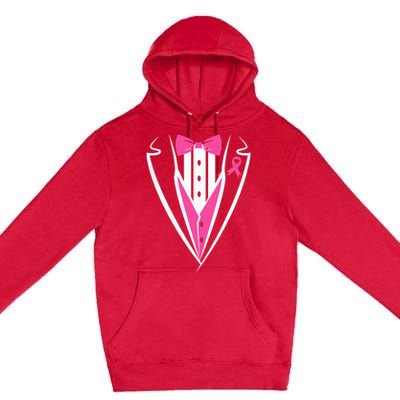 Tuxedo Breast Cancer Awareness Month  Premium Pullover Hoodie