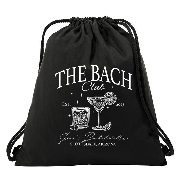 The Bach Club Custom Location Bachelorette Drawstring Bag