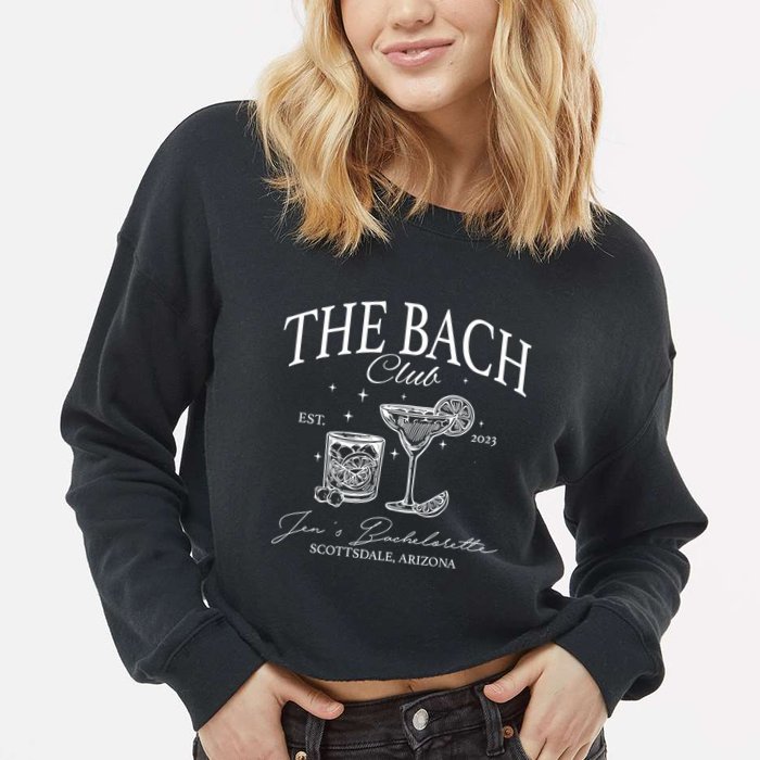 The Bach Club Custom Location Bachelorette Cropped Pullover Crew