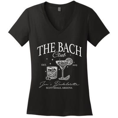 The Bach Club Custom Location Bachelorette Women's V-Neck T-Shirt
