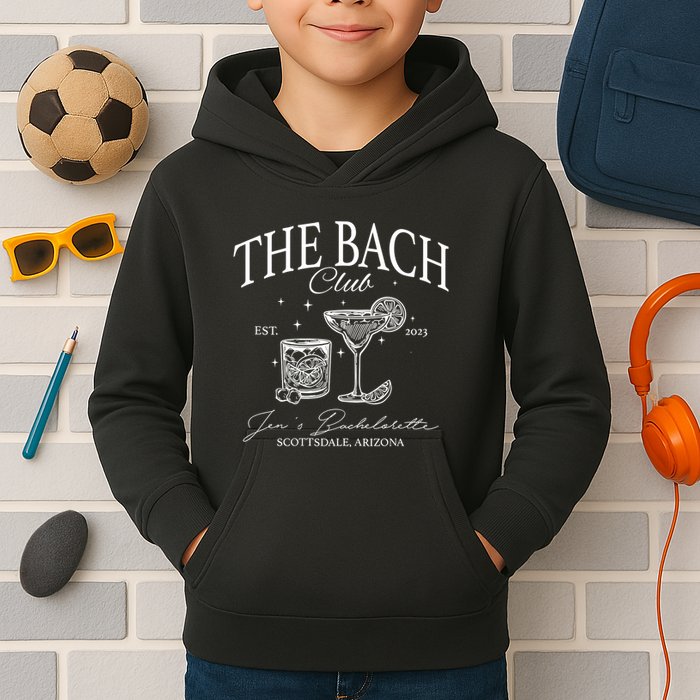 The Bach Club Custom Location Bachelorette Kids Hoodie