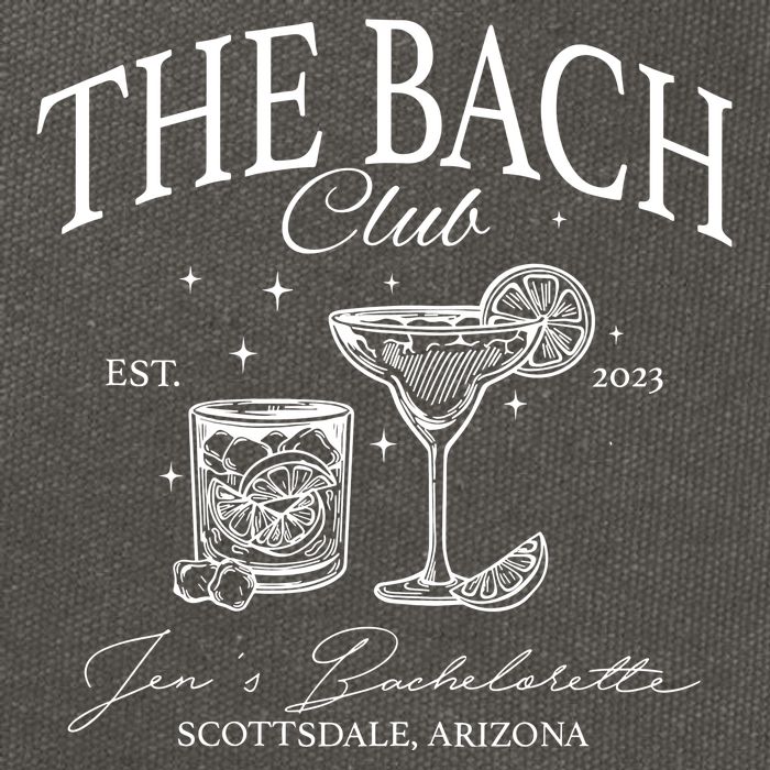 The Bach Club Custom Location Bachelorette Cotton Canvas Backpack