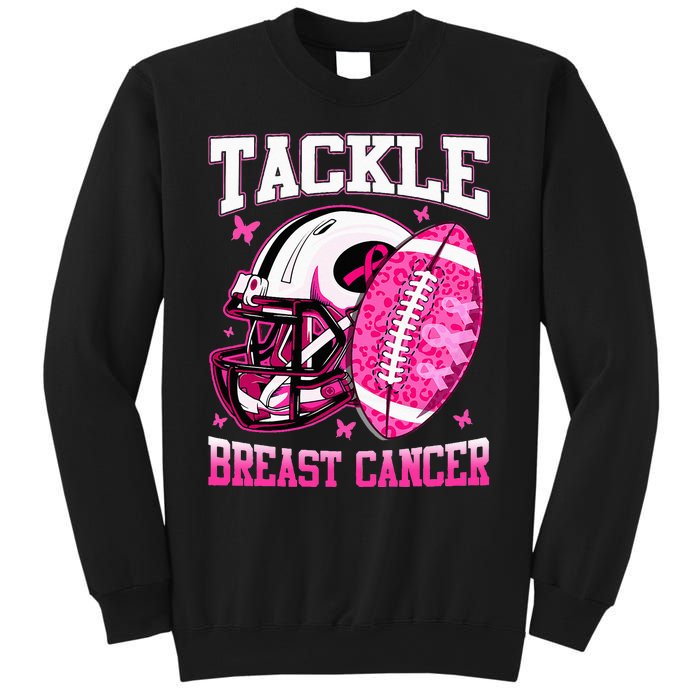 Tackle Breast Cancer Awareness Pink Ribbon Football Sweatshirt