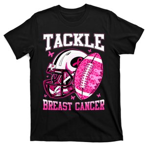 Tackle Breast Cancer Awareness Pink Ribbon Football T-Shirt