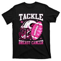 Tackle Breast Cancer Awareness Pink Ribbon Football T-Shirt