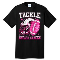 Tackle Breast Cancer Awareness Pink Ribbon Football Tall T-Shirt