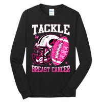 Tackle Breast Cancer Awareness Pink Ribbon Football Tall Long Sleeve T-Shirt