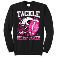 Tackle Breast Cancer Awareness Pink Ribbon Football Tall Sweatshirt