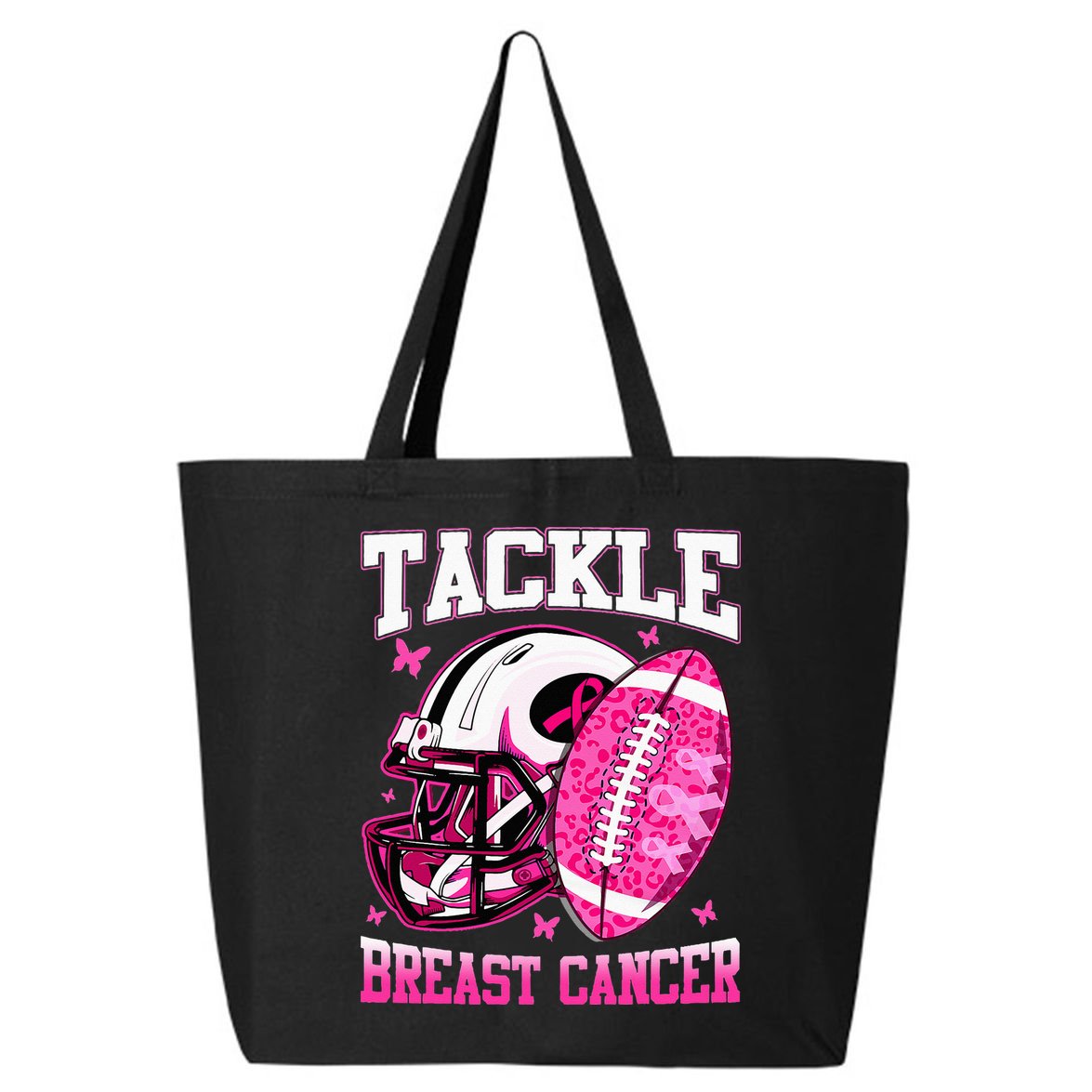 Tackle Breast Cancer Awareness Pink Ribbon Football 25L Jumbo Tote