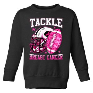 Tackle Breast Cancer Awareness Pink Ribbon Football Toddler Sweatshirt