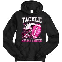 Tackle Breast Cancer Awareness Pink Ribbon Football Tie Dye Hoodie