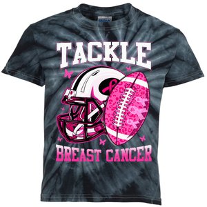 Tackle Breast Cancer Awareness Pink Ribbon Football Kids Tie-Dye T-Shirt