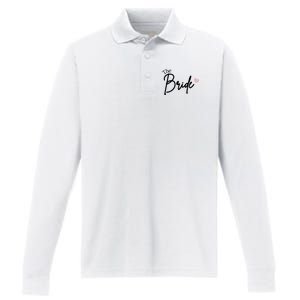 The Bride Cute Wedding Gift Performance Long Sleeve Polo