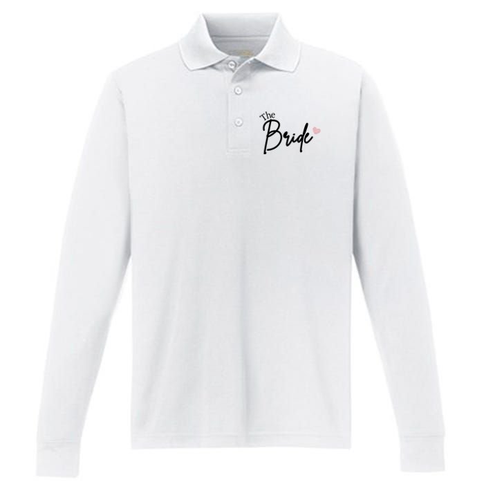 The Bride Cute Wedding Gift Performance Long Sleeve Polo