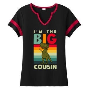 The Big Cousin Dinosaur Design Cousin Crew Gift Ladies Halftime Notch Neck Tee