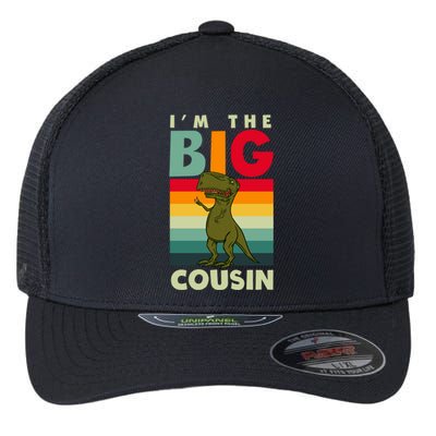 The Big Cousin Dinosaur Design Cousin Crew Gift Flexfit Unipanel Trucker Cap