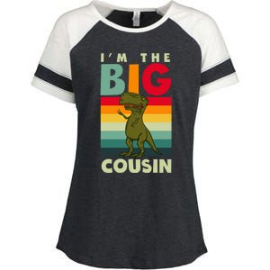 The Big Cousin Dinosaur Design Cousin Crew Gift Enza Ladies Jersey Colorblock Tee