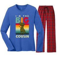 The Big Cousin Dinosaur Design Cousin Crew Gift Women's Long Sleeve Flannel Pajama Set 