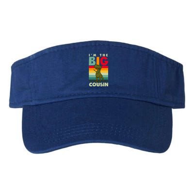 The Big Cousin Dinosaur Design Cousin Crew Gift Valucap Bio-Washed Visor