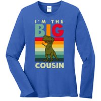 The Big Cousin Dinosaur Design Cousin Crew Gift Ladies Long Sleeve Shirt