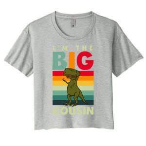 The Big Cousin Dinosaur Design Cousin Crew Gift Women's Crop Top Tee