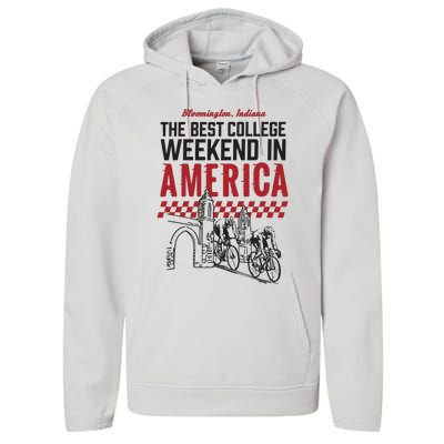 The Best College Weekend In America Bloomington Racing Club Performance Fleece Hoodie