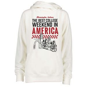 The Best College Weekend In America Bloomington Racing Club Womens Funnel Neck Pullover Hood