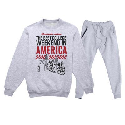 The Best College Weekend In America Bloomington Racing Club Premium Crewneck Sweatsuit Set