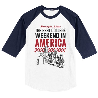 The Best College Weekend In America Bloomington Racing Club Baseball Sleeve Shirt